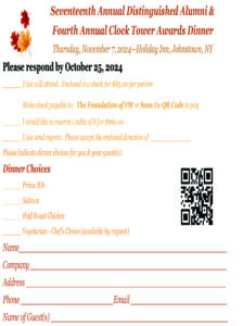 2024 ALumni dinner and clock tower award link to
